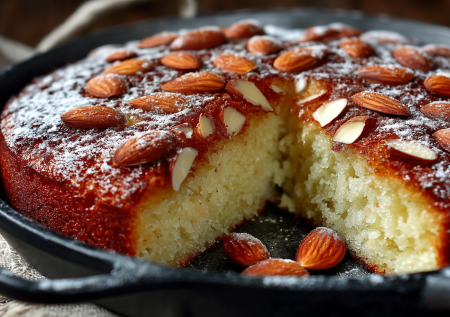 Торт на сковороде за 15 минут — без духовки, без возни, с корицей и миндалем — аромат счастья