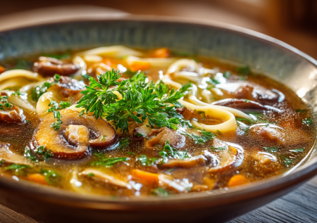 Этот супчик варю, когда лень возиться с мясом: чуток грибов и вермишель — и готов шедевр