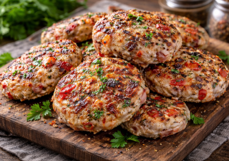 Куриные котлеты с необычной добавкой — получаются как с мангала. Даже дома вкус как на природе