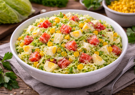 Этот яичный салат — король весны и лета. Простой, с пекинкой, но идеально подходит к любому горячему