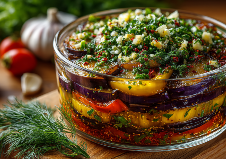 Маринованные баклажаны с чесноком — настаиваются за 1 час: к шашлыку, на бутерброды и на закуску