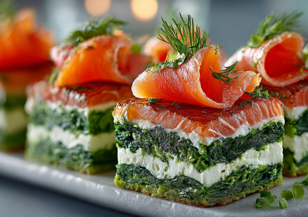 Вот это закуска, я залипла — шпинатные пирожные с рыбой выглядят как из ресторана