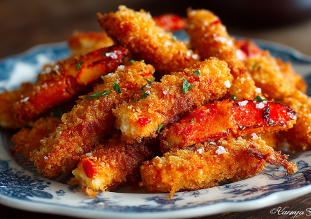 Обваливаю крабовые палочки в сухарях и на огонь: хрустящие сочные «пальчики» сметают со стола за минуту
