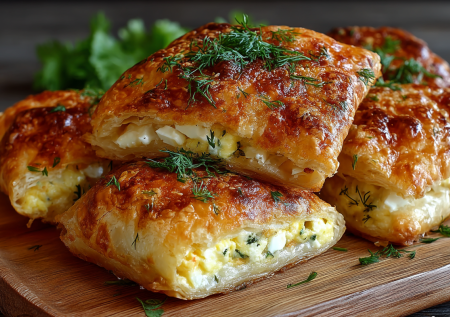 Пачка теста и горсть сыра — через 20 минут пью чай с ароматными «мешочками»: сытно и быстро