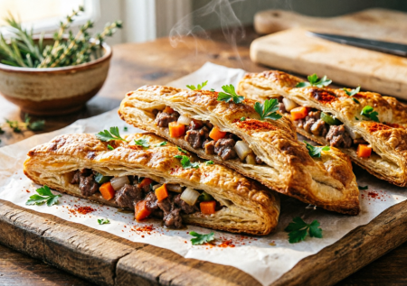 Лепешки «из ничего, а вкус как в кафе»: слоеное тесто + фарш — и все в шоке от ужина