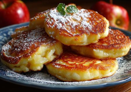 Вместо скучных блинчиков — эти яблочные штучки: хрустящие снаружи, сочные внутри. Не шарлотка, нежнее и проще