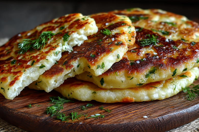 Сырная лепешка по простому рецепту