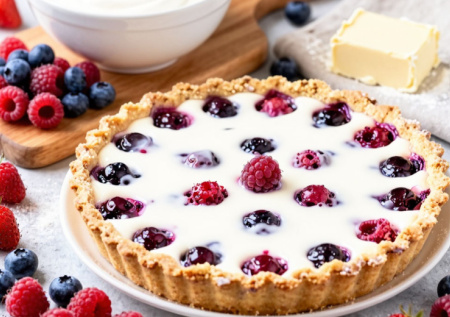 Пирог «Цунами» — лучше любого торта: творожный слой и ягодная шапка за 40 минут