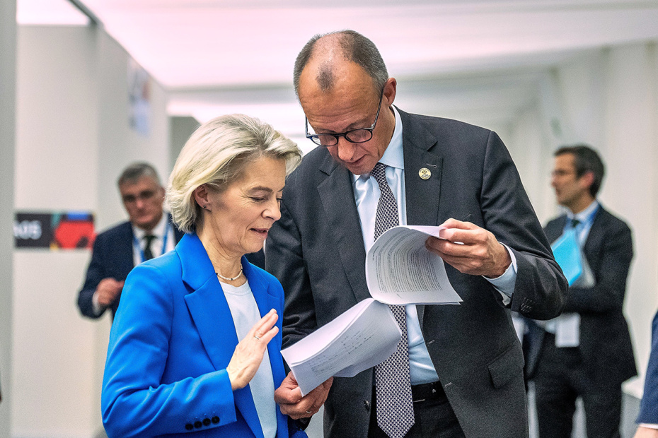 Урсула фон дер Ляйен и Фридрих Мерц