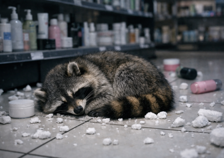 Магазин косметики подвергся нападению пушистого налетчика