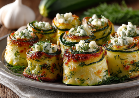 Вам будут руки целовать за этот рецепт: рулетики из кабачков с чесночной начинкой