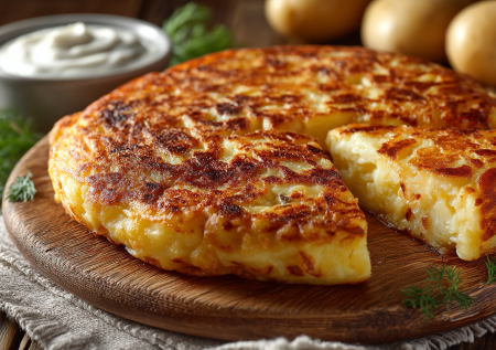 Картошка на завтрак — почему бы и нет: хрустящая лепешка — нужны 4 картофелины и 2 яйца