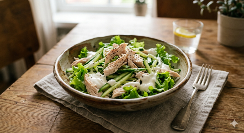 Рецепт салата с курицей и огурцом