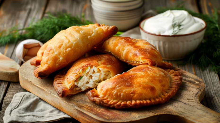 Пирожки на кефире с тушеной капустой