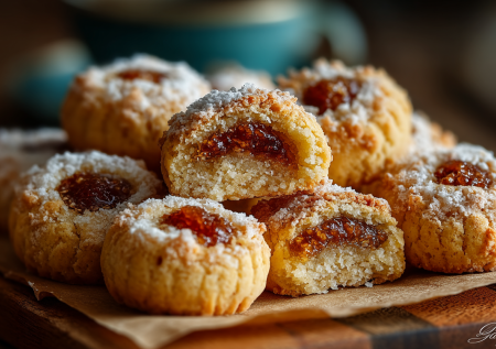 Печенье к чаю не покупаю, готовлю «Подушечки» с начинкой из халвы— хрустящие, рассыпчатые, с ореховой сердцевиной