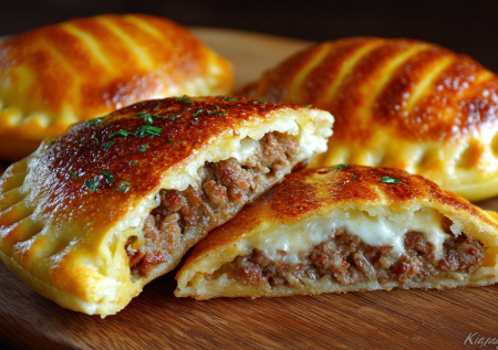 Пачка теста и 300 грамм фарша — пеку «полосатый» пирог с сочной мясной начинкой. Вкуснее и сочнее чебуреков