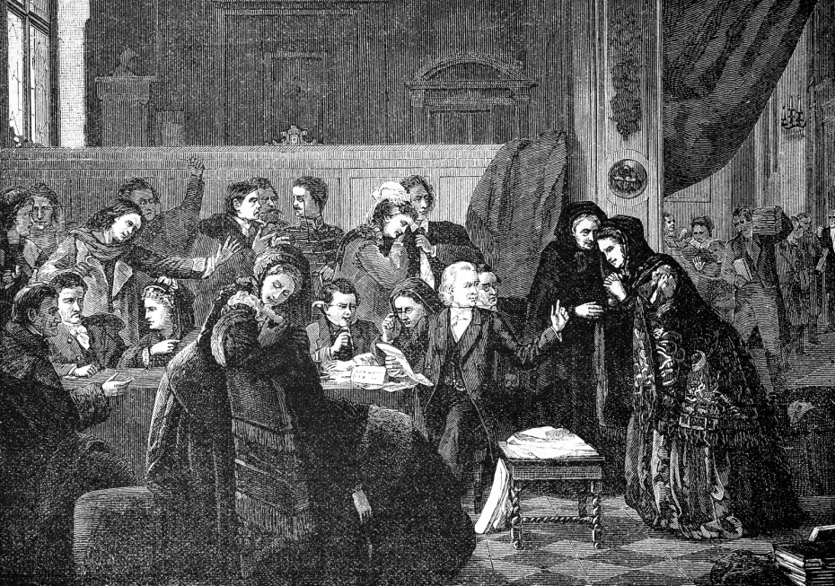 Семья встретилась с нотариусом и ждет оглашения завещания, 1880 год, Англия