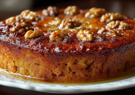 Замешиваю тесто с грецкими орехами и корицей — через час на столе  «Каридопита». Греческий ореховый пирог вкуснее самого нежного бисквита