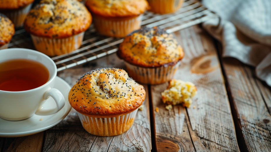 Творожные кексы с апельсиновой цедрой и маком