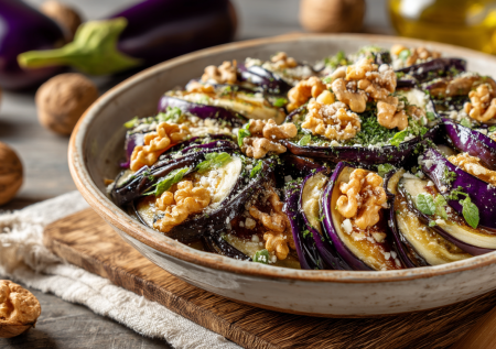 Грузинский салат «Ацецили» — только печеные баклажаны и ореховая заправка: без майонеза