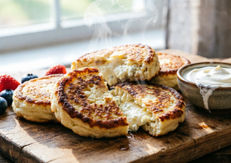 Разминаю творог вилкой и на огонь — жарю ватрушки за 5 минут: пышнее, чем в пекарне, и без возни