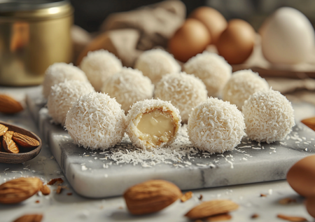 Конфеты «Рафаэлло» за 20 минут — кокос, миндаль и сгущенка: вкуснее, чем в коробке, и в два раза дешевле