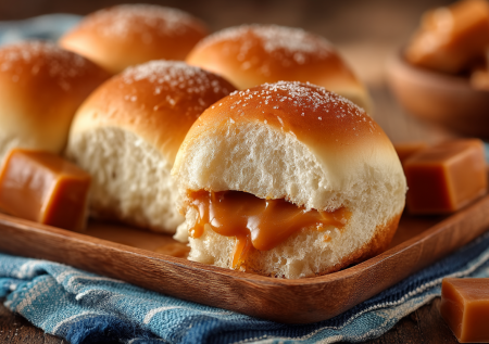 Булочки с конфетами «Коровка»: пышные, с карамельной начинкой — тесто не нужно ждать полдня
