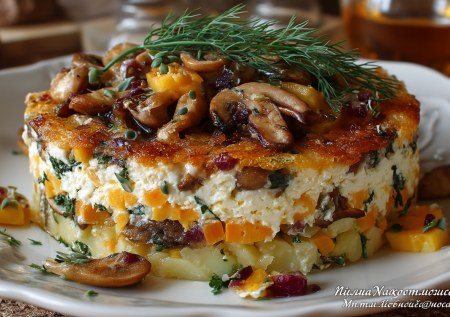 Обжариваю шампиньоны и приятного аппетита. Салат «Грибы под шубой» — ему нет равных