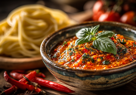 Жевать пресные макароны — не про нас: добавляю к ним домашний острый песто. Экспресс-рецепт