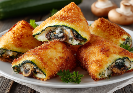 Кабачки вместо теста: хрустящие пирожки с грибной начинкой — влюбитесь в цукини сразу же