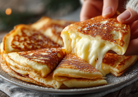 Трачу не больше 6 минут утром на приготовление этого завтрака от начала и до конца: панкейк с сыром