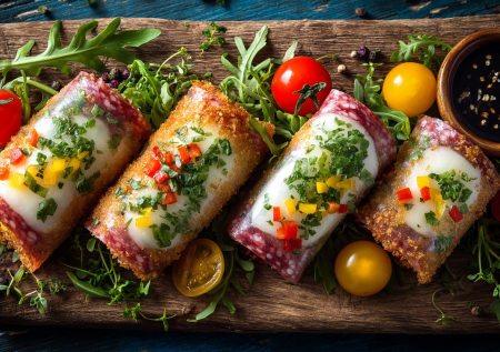 Раскрыл всю прелесть рисовой бумаги — готовлю ленивые рулетики с тягучим сыром