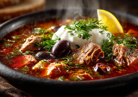 Вместо того чтобы часами стоять у плиты за бульоном, я варю эту солянку с каперсами и тремя видами мяса