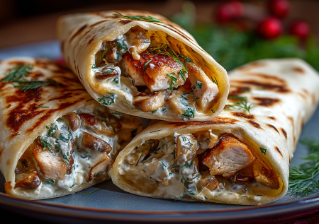 Беру куриное филе, шампиньоны и сметану — и в лаваш. Обалденный рулет — вкуснее любых закусок