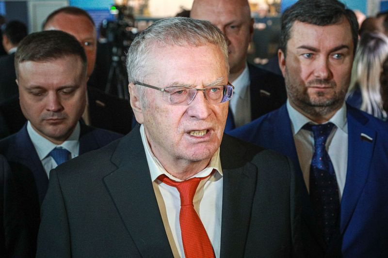 Владимир Жириновский после обращения президента РФ Путина с посланием к Федеральному собранию в ЦВЗ «Манеж», 2020 г.