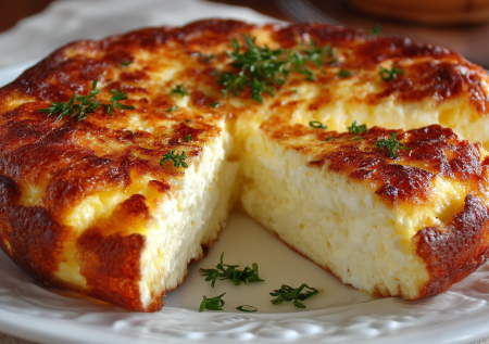 Омлет с творогом в духовке — нежнее сырного и пышнее обычного: добавляю творог, и завтрак превращается в праздник