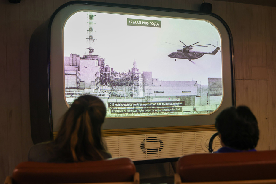 Экспозиция «Чернобыль. Подвиг народа» в музее «Атом» на ВДНХ в Москве. Экспозиция открылась 24 апреля, открытие приурочено к 40-летию аварии на Чернобыльской атомной электростанции 26 апреля 1986 года