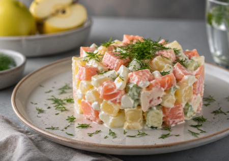 Вместо тяжелой селедки под шубой весной делаю норвежский салат — 4 ингредиента, и готово