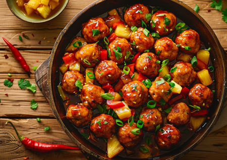 Фрикадельки с ананасом — звучит странно, а вкус бомба: сладко-соленый соус сводит с ума