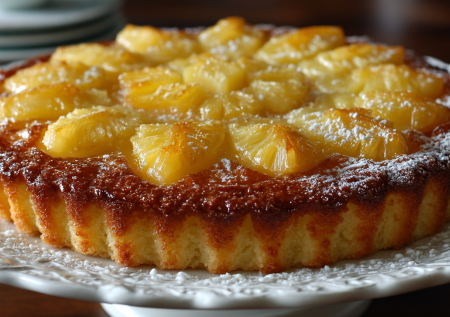 Готовлю японский пирог из банки ананасов — нежный, влажный, с карамельной корочкой. Не шарлотка, нежнее и проще