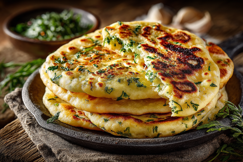 Лепешки с зеленью на сковороде