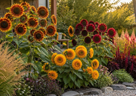 Сажаю «Бронзовый король», все думают, что сорт ромашек. Все интереснее — декоративный подсолнечник, от которого не оторвать взгляд