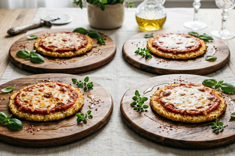 Мини-пицца на тостах из цветной капусты