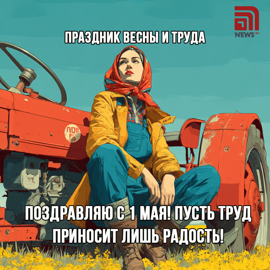 Красивая открытка на Первомай