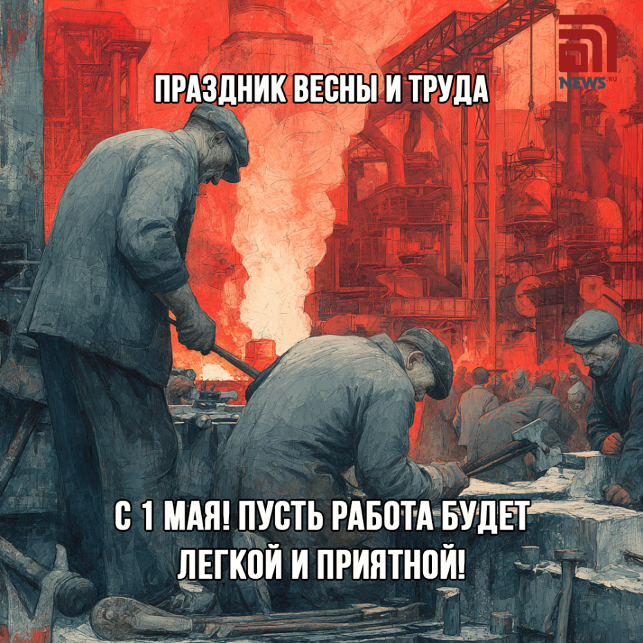 Поздравительная открытка на 1 мая