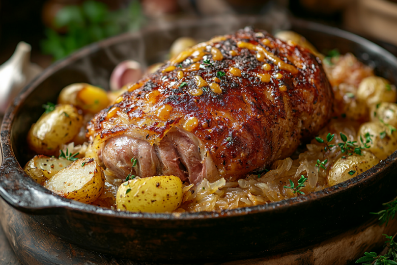 Рулька по-баварски с медово-горчичной глазурью