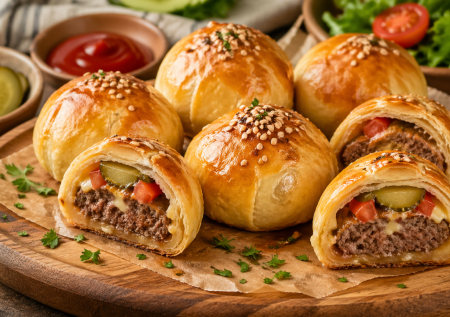 Эти бомбочки-бургеры победят любые пирожки: заворачиваем в кружки начинку и печем