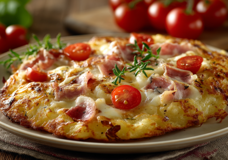 Две картошки и горсть сыра — через 20 минут подаю пиццу, хрустящую, нежую, без дрожжей