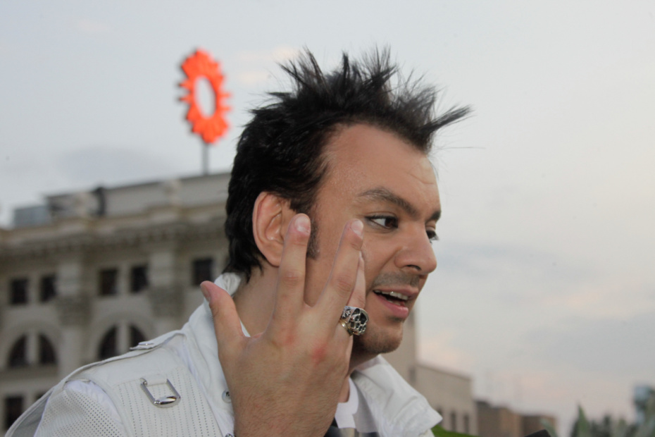 Певец Филипп Киркоров на открытии летней веранды ресторана Zafferano, 2010 год