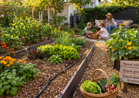 Как вести огород, когда работа и дети: принципы малоуходного сада